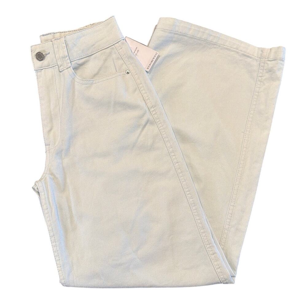 NWT WeWoreWhat Utility Straight Jeans, Super Bleached Denim, Size 25 High Rise